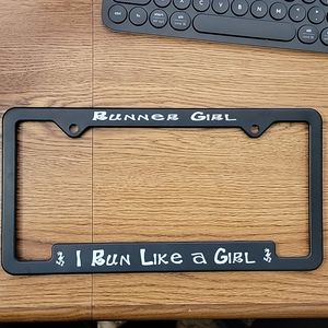 Runner girl license plate frame
